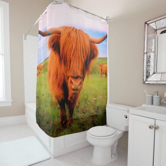 Schotse hoogland Koe Douchegordijn (In situ)