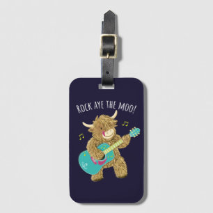 Schotse Hoogland Koe Gitarist Rock Aye The Moo! Bagagelabel