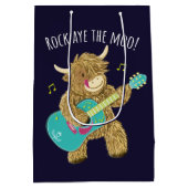 Schotse Hoogland Koe Guitarist Rock Aye The Moo! Medium Cadeauzakje (Achterkant)