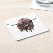 Schotse hoogland - Koe in kleur Kartonnen Onderzetters (Schuin)