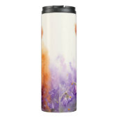 Schotse Hoogland Koe Kalf Paarse Wildflower Thermosbeker (Achterkant)