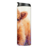 Schotse Hoogland Koe Kalf Paarse Wildflower Thermosbeker (Geroteerd rechts)