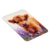 Schotse Hoogland Koe Kalf Wildflower Flexibel Magneet (Rechterzijde)