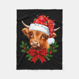 Schotse Hoogland Koe Kerst Grappige Koe Liefhebber Fleece Deken