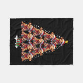Schotse Hoogland Koe Kerstboomverlichting Xmas C Fleece Deken (Voorkant (Horizontaal))