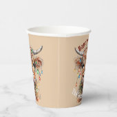 Schotse Hoogland Koe Kerstverlichting Papieren Bekers (Rechts)