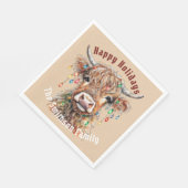 Schotse Hoogland Koe Kerstverlichting Servet (Hoek)