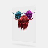 Schotse Hoogland Koe Kleurrijke Herd Classic T-Shi Acryl Bord (Hoek)