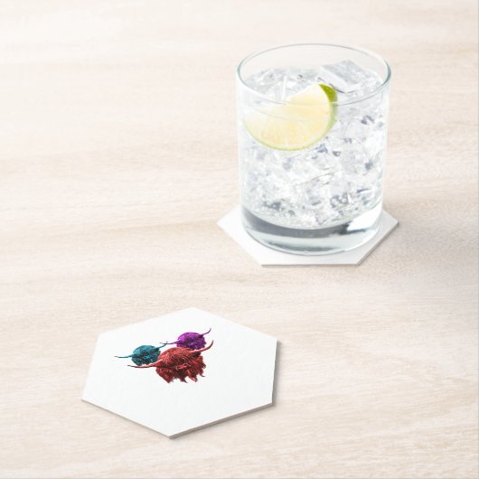 Schotse Hoogland Koe Kleurrijke Herd Classic T-Shi Kartonnen Onderzetters (Insitu)