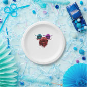 Schotse Hoogland Koe Kleurrijke Herd Classic T-Shi Papieren Bordje (Feest)