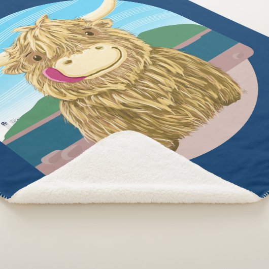 Schotse hoogland Koe, koel op het strand Sherpa Deken (3/4)