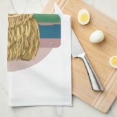 Schotse hoogland Koe, koel op het strand Theedoek (Quarter Fold)