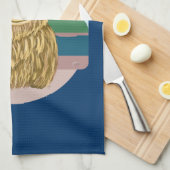 Schotse hoogland Koe, koel op het strand Theedoek (Quarter Fold)