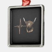 Schotse hoogland Koe Metalen Ornament (Links)