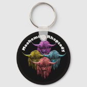 Schotse Hoogland-Koe. Moohemian Rhapsody Sleutelhanger (Voorkant)