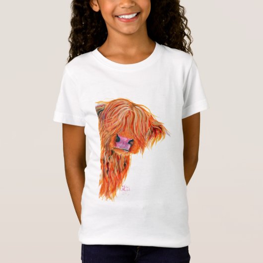 Schotse hoogland Koe "PEEKABOO" T-shirt (Voorkant)