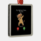 Schotse hoogland Koe roept Metalen Ornament (Rechts)