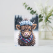 Schotse hoogland koe schattig harig vee grappig co briefkaart (Staand voorkant)