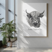 Schotse Hoogland Koe Schets aanpasbaar Poster