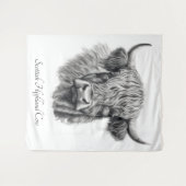 Schotse Hoogland Koe Schets aanpasbaar Wandkleed (Voorkant (horizontaal))