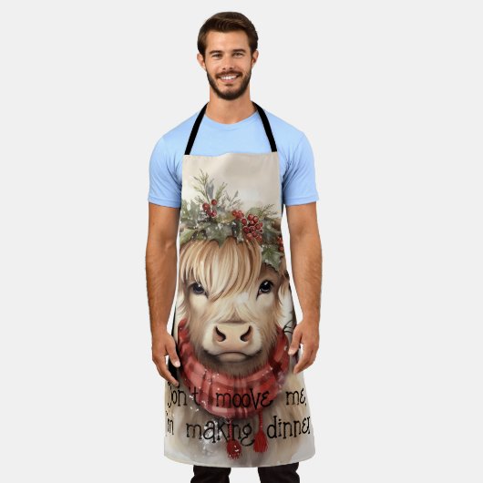 Schotse Hoogland Koe Schort - Leuk en functioneel (Gedragen)