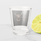 Schotse hoogland Koe Shot Glas (Achterkant)