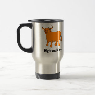 Schotse Hoogland Koe stalen reismok Reisbeker