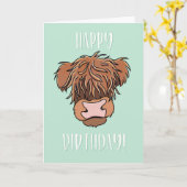 Schotse Hoogland Koe, Verjaardagsgeldhouder Kaart (Gele Bloem)