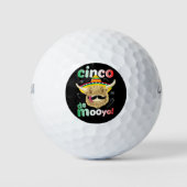 Schotse Hoogland Koe viert Cinco de Mayo Golfballen (Voorkant)