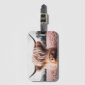 Schotse Hoogland Koe Wildflower Field Bagagelabel (Voorkant (verticaal))