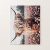 Schotse Hoogland Koe Wildflower Field Legpuzzel (Verticaal)