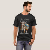 Schotse Hoogland Koe-zy Winter Patchwork Ontwerp T-shirt (Voorkant volledig)