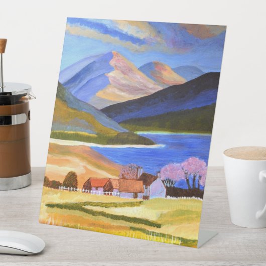 Schotse hoogland Pedestal Stand Reclamebord Met Voetstuk (Insitu)