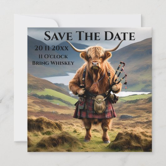 Schotse Hoogland Rund Dudelsackspeler, Save The Date (Voorkant)