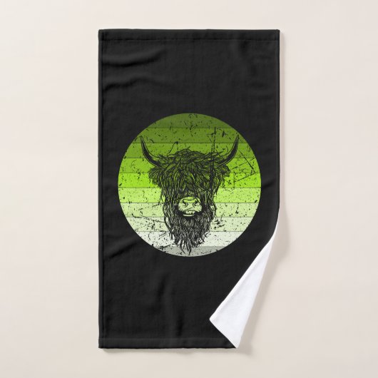 Schotse Hoogland Rund Retro Handdoek (Handdoek)