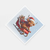 Schotse Hoogland Santa koe in slee Servet (Hoek)