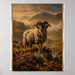 Schotse Hoogland Schapen Schilderij II Poster
