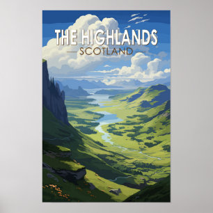 Schotse Hoogland Schotland Reis Kunst Vintage Poster