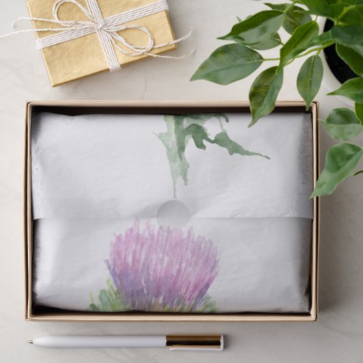 Schotse hoogland Thistle Waterverf Tissuepapier (Geschenk)