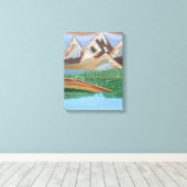 Schotse Hooglanden 3 canvas Afdruk (Insitu (Houten vloer))