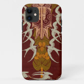Schotse Hooglanden Art Nouveau Vogels Case-Mate iPhone Case (Achterkant)