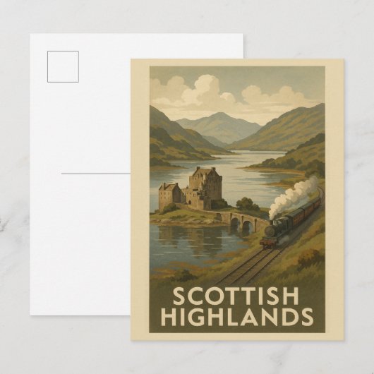  Schotse Hooglanden Castle Travel Briefkaart (Voorkant / Achterkant)