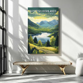 Schotse Hooglanden Reisposter Canvasprint Kunst Canvas Afdruk