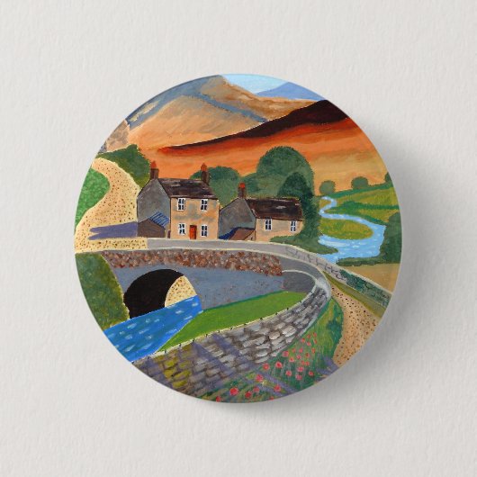 Schotse hooglanden ronde button 5,7 cm (Voorkant)