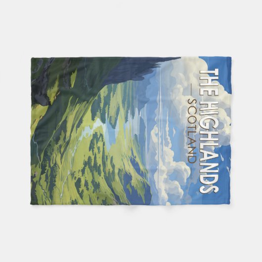 Schotse Hooglanden Schotland Travel Art  Fleece Deken (Voorkant (Horizontaal))