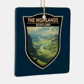 Schotse Hooglanden Schotland Travel Art  Keramisch Ornament (Rechts)