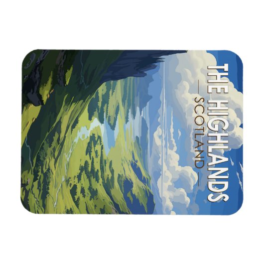 Schotse Hooglanden Schotland Travel Art  Magneet (Horizontaal)