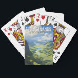 Schotse Hooglanden Schotland Travel Art  Pokerkaarten<br><div class="desc">Schotse Hooglanden in een vectorkunststijl. De Schotse Hooglanden zijn een bergachtig gebied dat het noordwesten van Schotland omvat.</div>