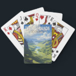Schotse Hooglanden Schotland Travel Art  Pokerkaarten<br><div class="desc">Schotse Hooglanden in een vectorkunststijl. De Schotse Hooglanden zijn een bergachtig gebied dat het noordwesten van Schotland omvat.</div>