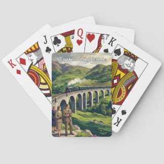Schotse Hooglanden Vintage Reisillustratie Pokerkaarten